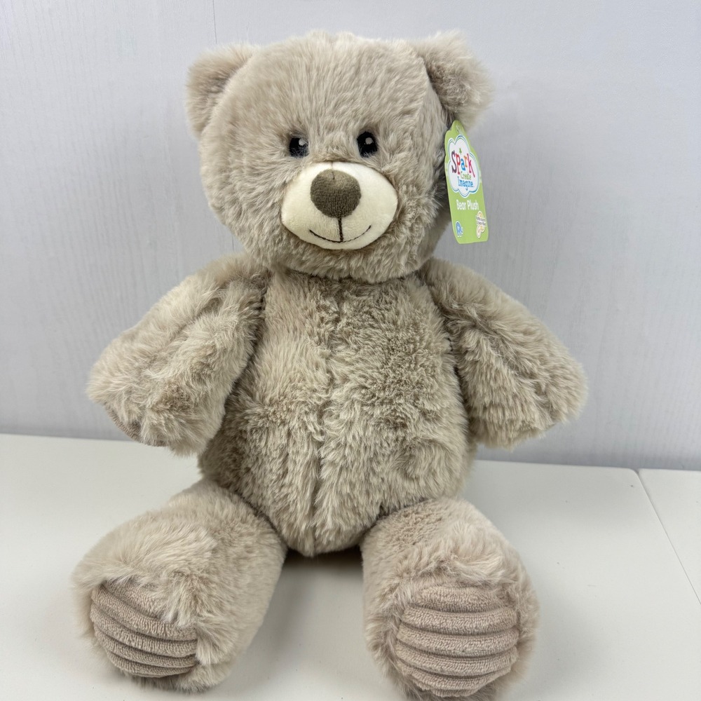 Spark Create Imagine‎ Bear Plush Rattle Sound Bean Filled Stuffed Animal Toy New
